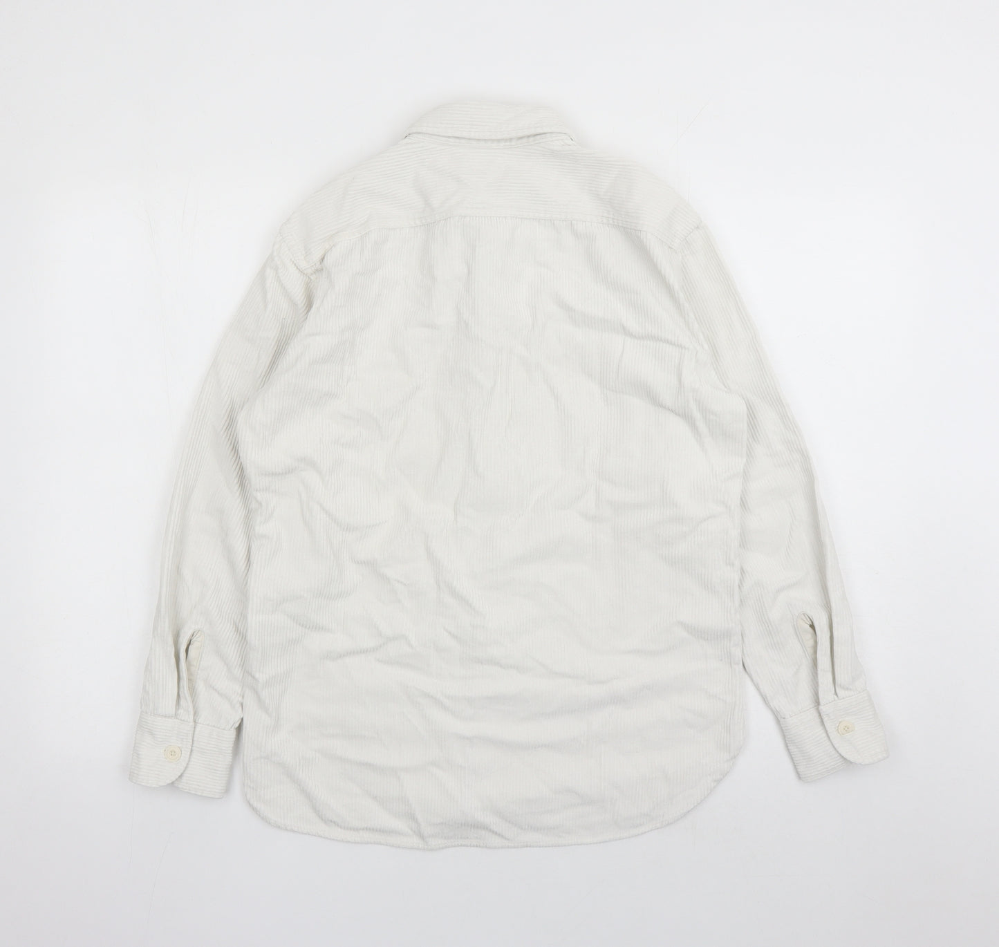 Uniqlo Mens White Cotton Button-Up Size S Collared Button