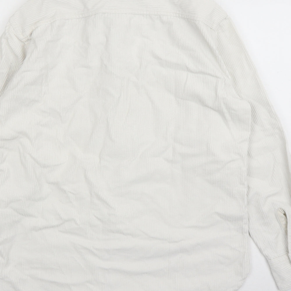 Uniqlo Mens White Cotton Button-Up Size S Collared Button
