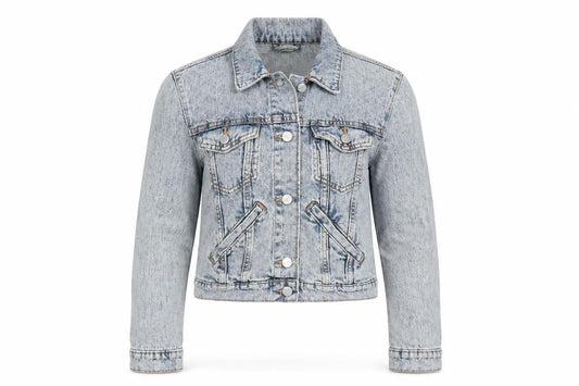Front view of Monki women’s blue jacket, size S, button