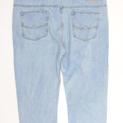 Euro Denim Mens Blue Cotton Straight Jeans Size 50 in L27 in Regular Zip