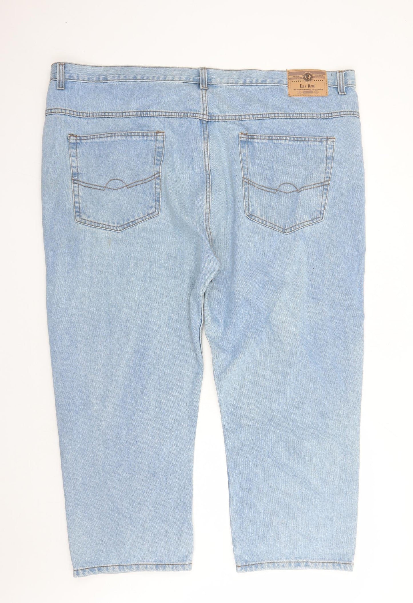 Euro Denim Mens Blue Cotton Straight Jeans Size 50 in L27 in Regular Zip