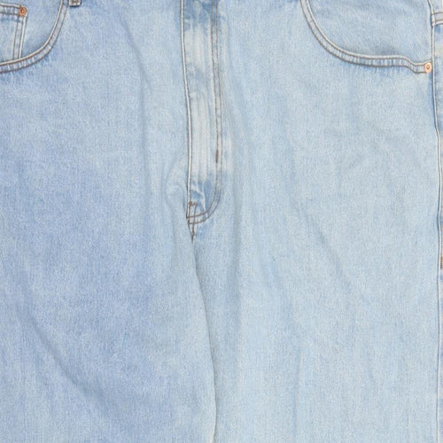 Euro Denim Mens Blue Cotton Straight Jeans Size 50 in L27 in Regular Zip