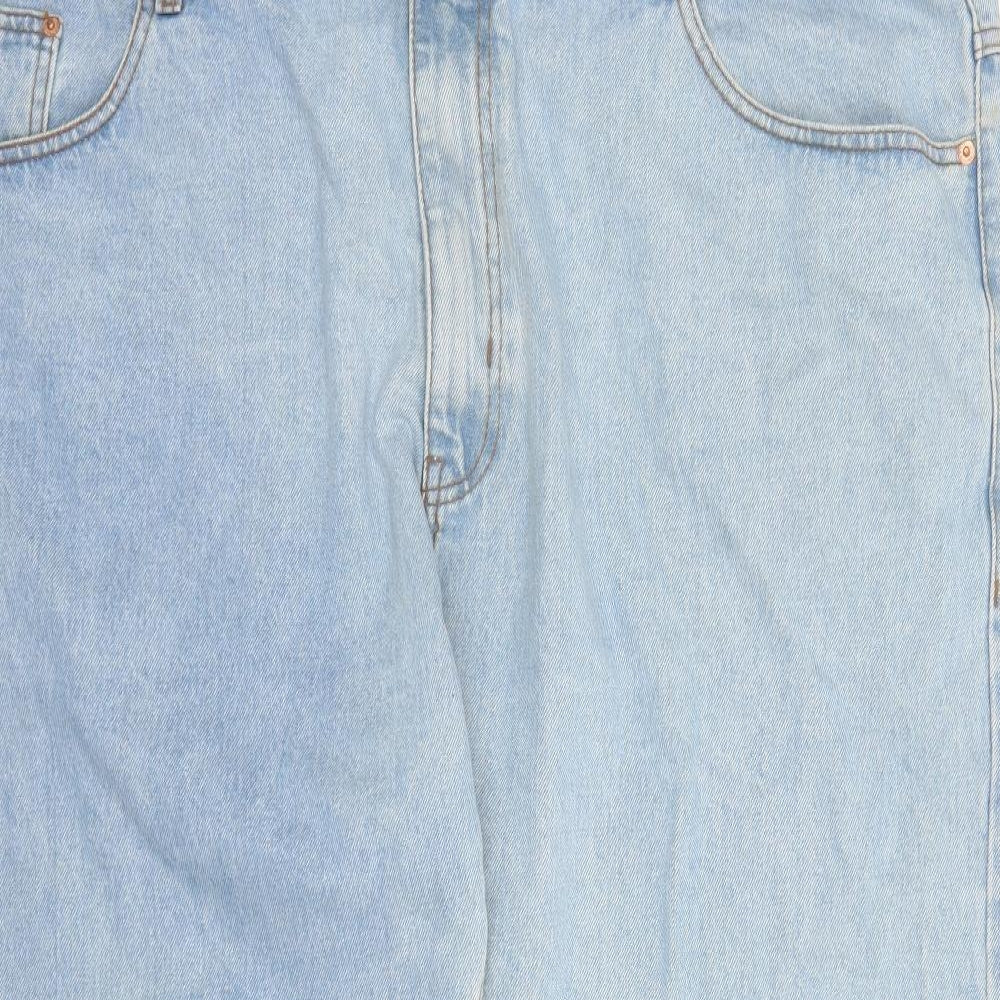 Euro Denim Mens Blue Cotton Straight Jeans Size 50 in L27 in Regular Zip