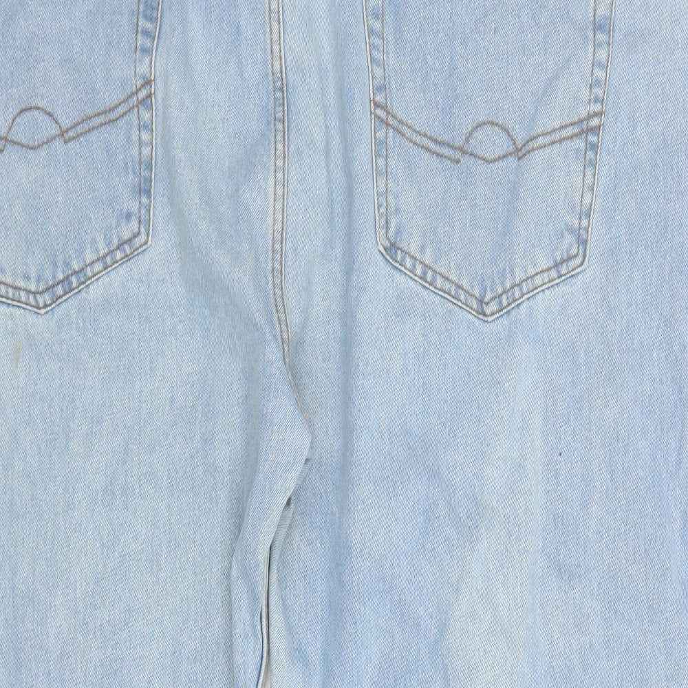 Euro Denim Mens Blue Cotton Straight Jeans Size 50 in L27 in Regular Zip