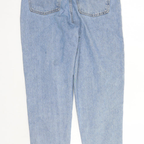 Denim & Co. Womens Blue Cotton Mom Jeans Size 8 L29 in Regular Zip