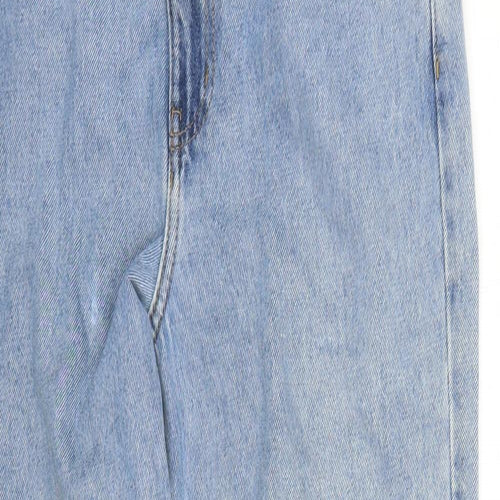 Denim & Co. Womens Blue Cotton Mom Jeans Size 8 L29 in Regular Zip