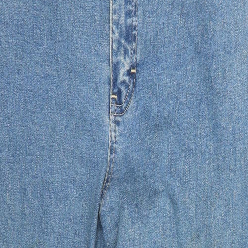 St Michael Womens Blue Cotton Cropped Jeans Size 8 L20 in Regular Zip - Vintage