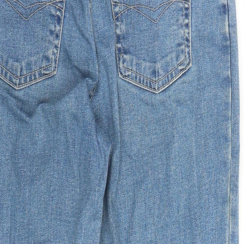 St Michael Womens Blue Cotton Cropped Jeans Size 8 L20 in Regular Zip - Vintage