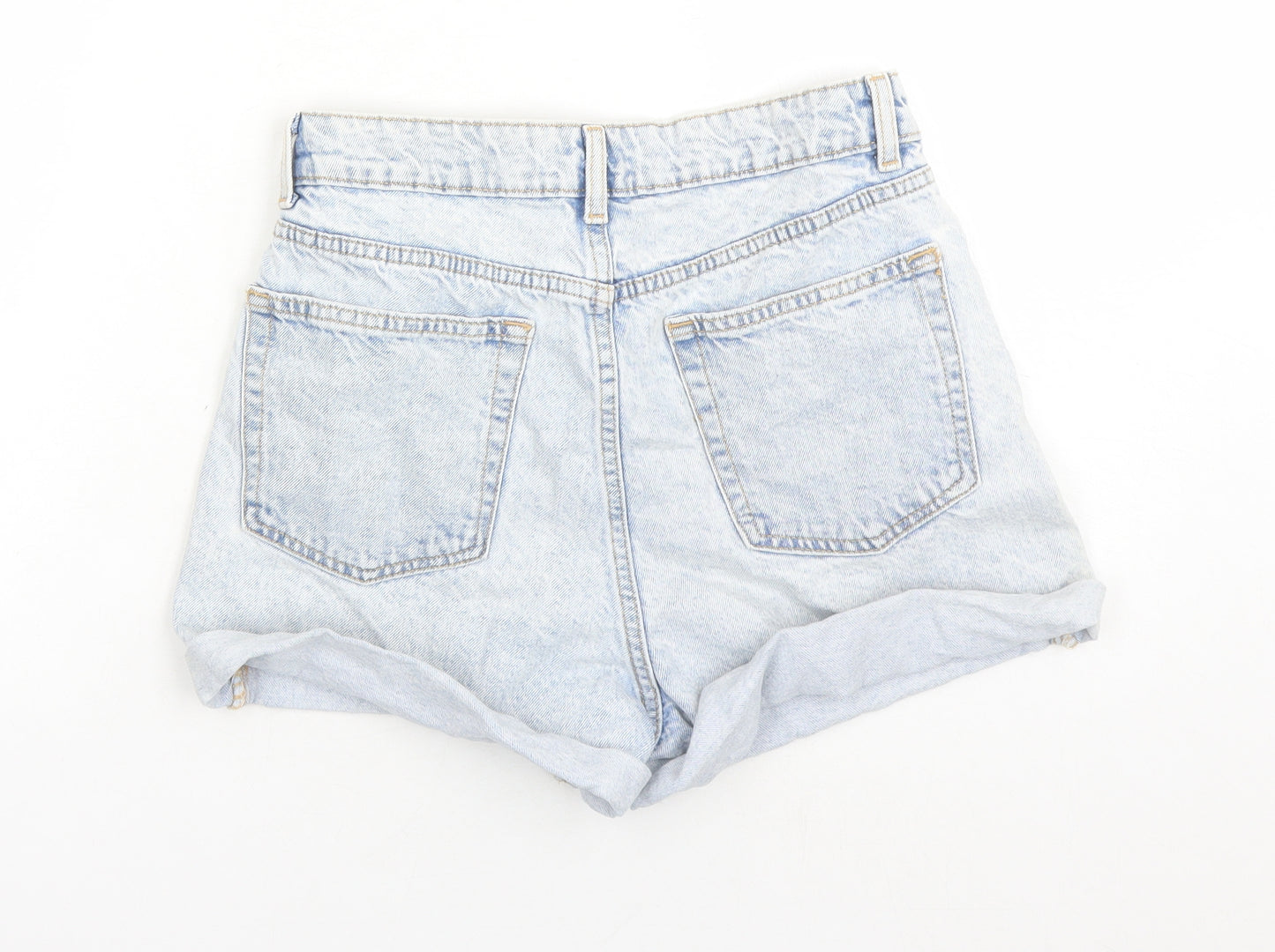 Denim & Co. Womens Blue Cotton Boyfriend Shorts Size 10 L3 in Regular Zip