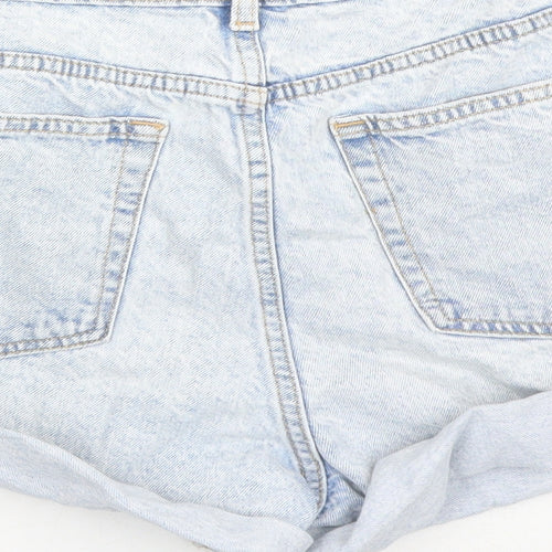 Denim & Co. Womens Blue Cotton Boyfriend Shorts Size 10 L3 in Regular Zip