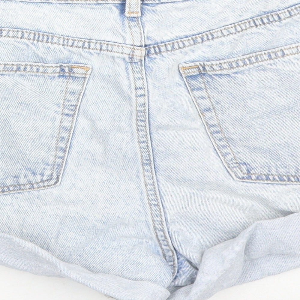 Denim & Co. Womens Blue Cotton Boyfriend Shorts Size 10 L3 in Regular Zip