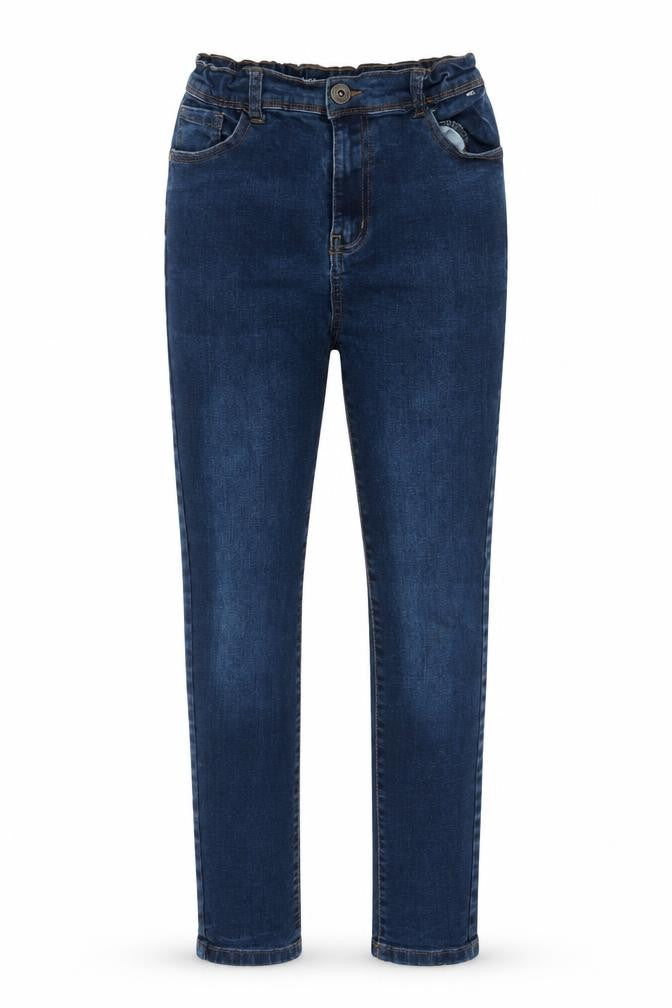 Denim & Co. Girls Blue Cotton Skinny Jeans Size 12-13 Years L25 in Regular Zip - Elasticated Waist