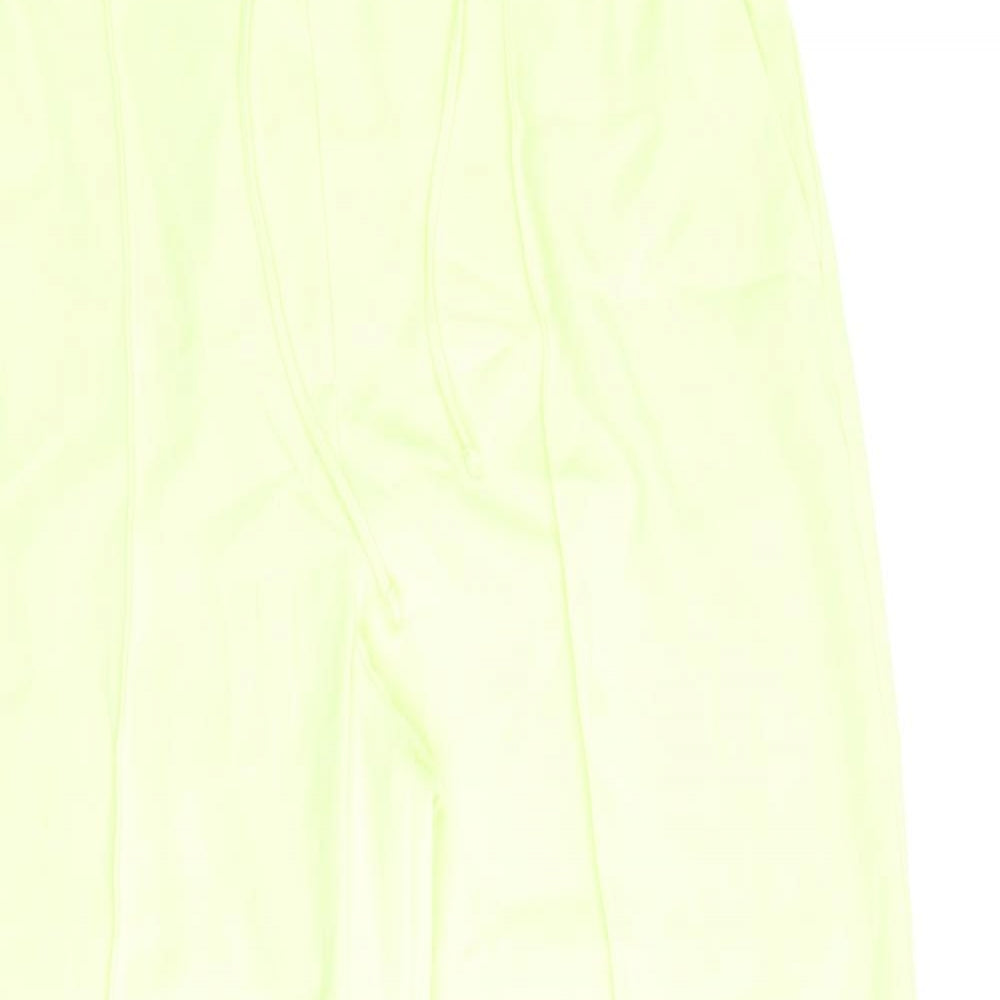 Marks and Spencer Womens Green Polyester Trousers Size 18 L30 in Regular Tie