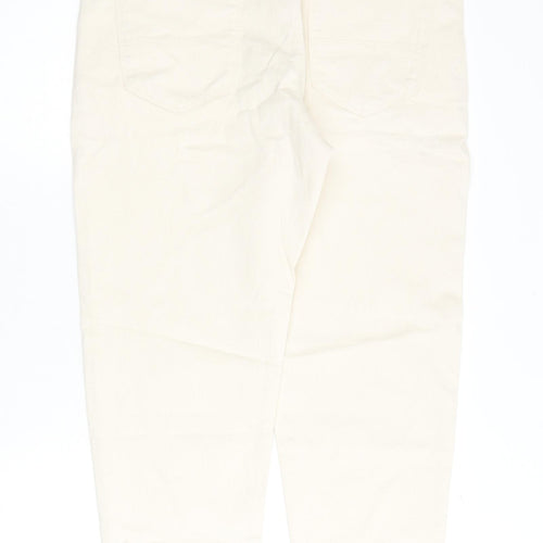 Marks and Spencer Mens Ivory Cotton Tapered Jeans Size 34 in L29 in Regular Zip