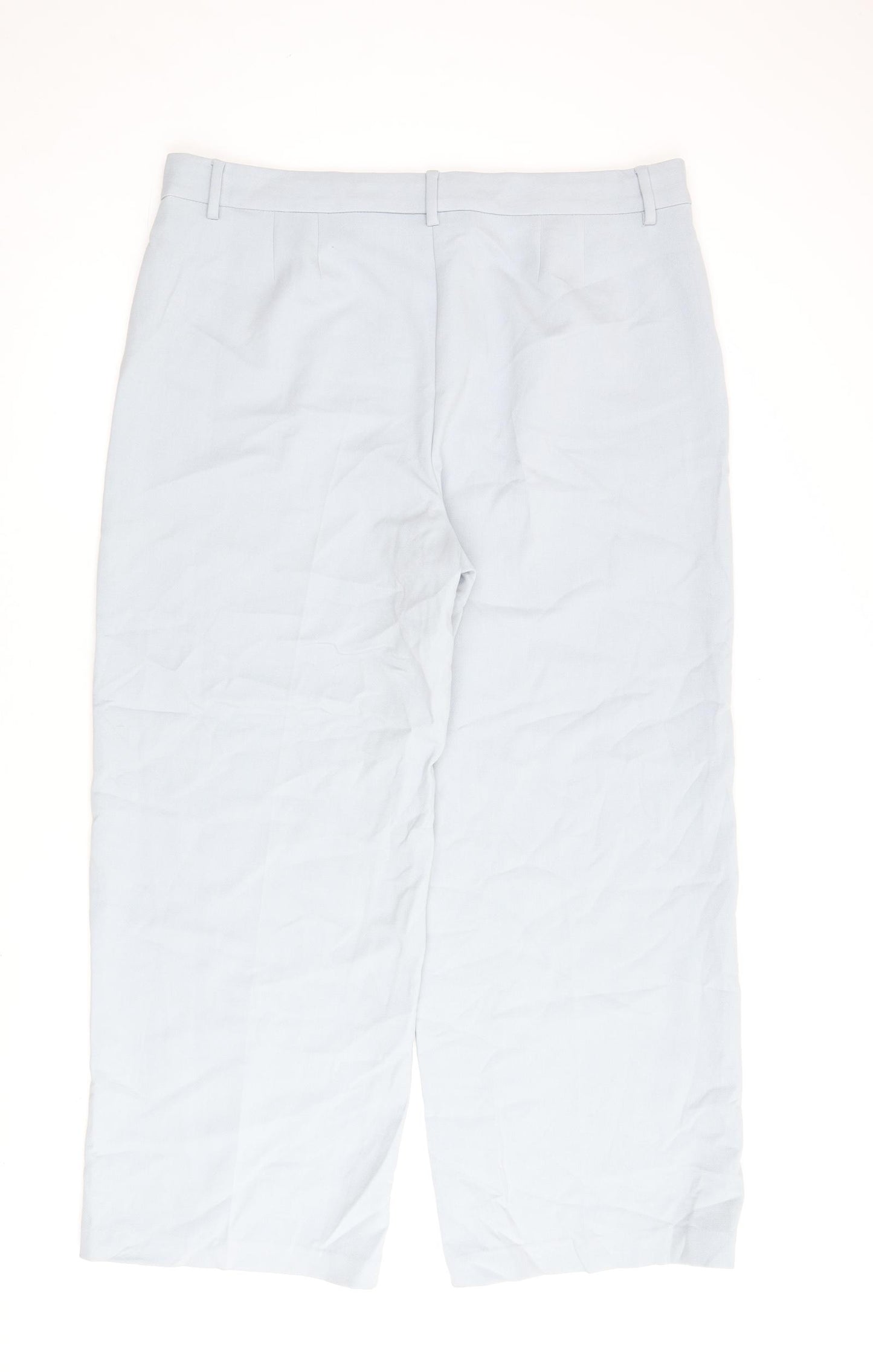 Marks and Spencer Womens Blue Polyester Trousers Size 20 L30 in Regular Zip