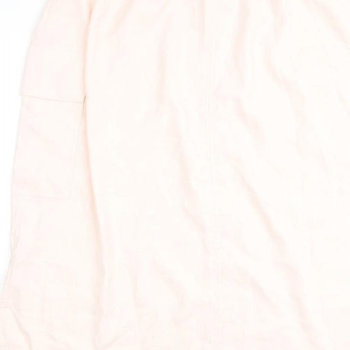 Marks and Spencer Womens Pink Polyester A-Line Skirt Size 16 Tie