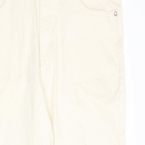 Marks and Spencer Mens Ivory Cotton Tapered Jeans Size 40 in L31 in Regular Zip