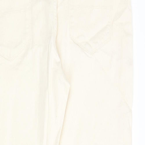 Marks and Spencer Mens Ivory Cotton Tapered Jeans Size 40 in L31 in Regular Zip