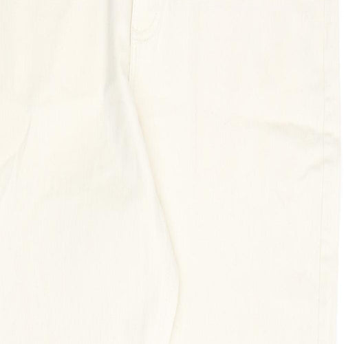 Marks and Spencer Mens Ivory Cotton Tapered Jeans Size 36 in L33 in Regular Zip