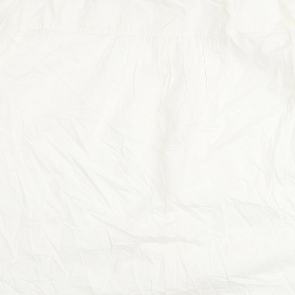 Marks and Spencer Womens White 100% Merino Wool Basic Blouse Size 24 Collared