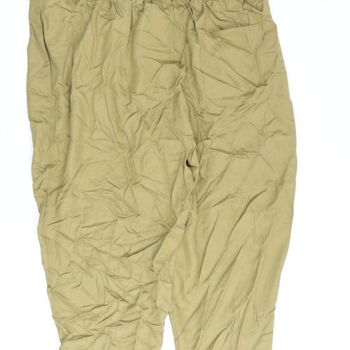 Marks and Spencer Womens Green Lyocell Trousers Size 22 L25 in Regular Zip