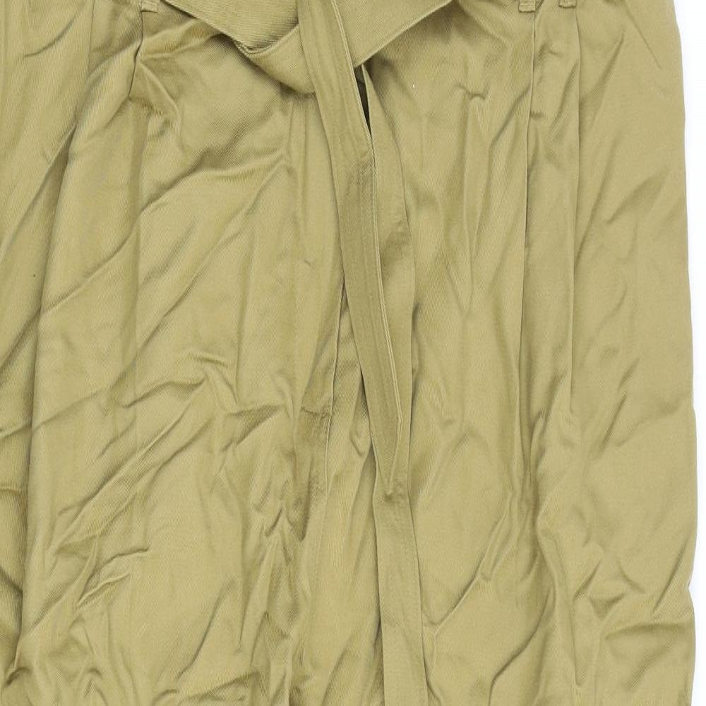 Marks and Spencer Womens Green Lyocell Trousers Size 22 L25 in Regular Zip