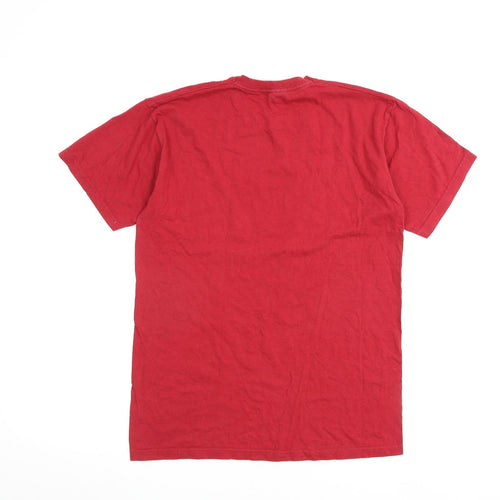 Budapest Mens Red Polyester T-Shirt Size S Round Neck