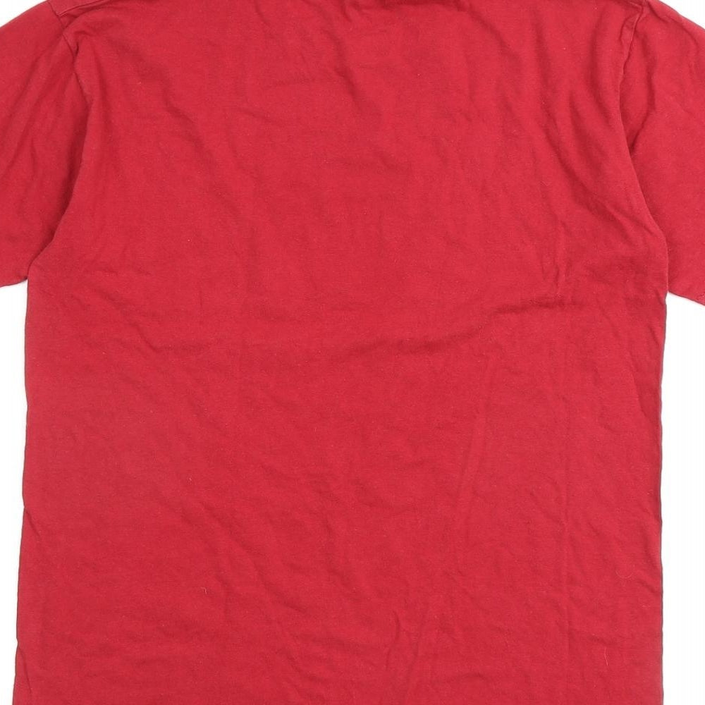 Budapest Mens Red Polyester T-Shirt Size S Round Neck