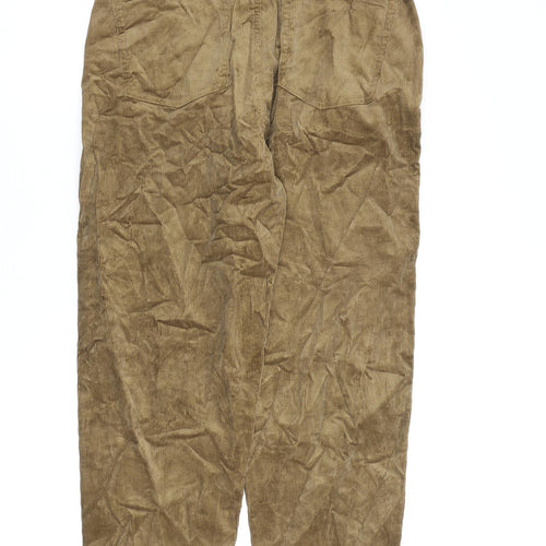 Per Una Womens Brown Cotton Trousers Size 28 in L28 in Regular Zip