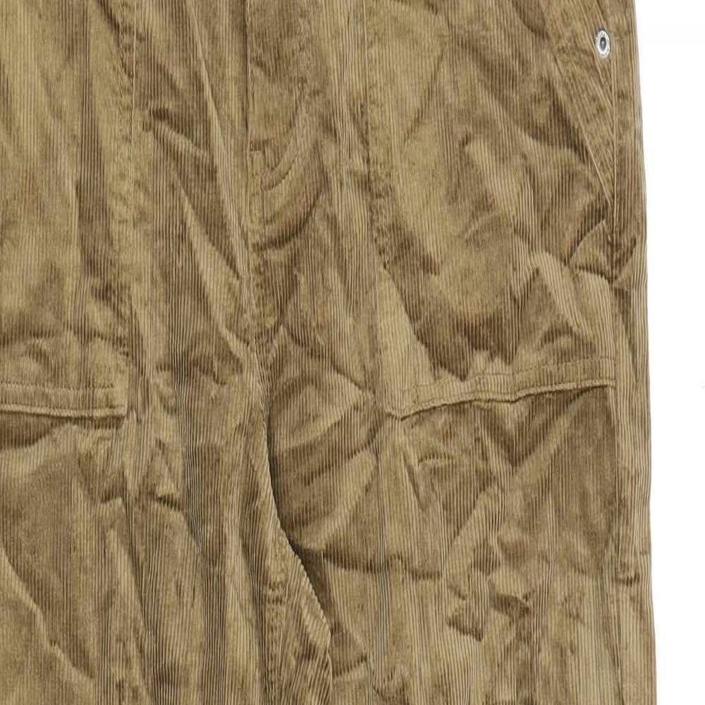 Per Una Womens Brown Cotton Trousers Size 28 in L28 in Regular Zip