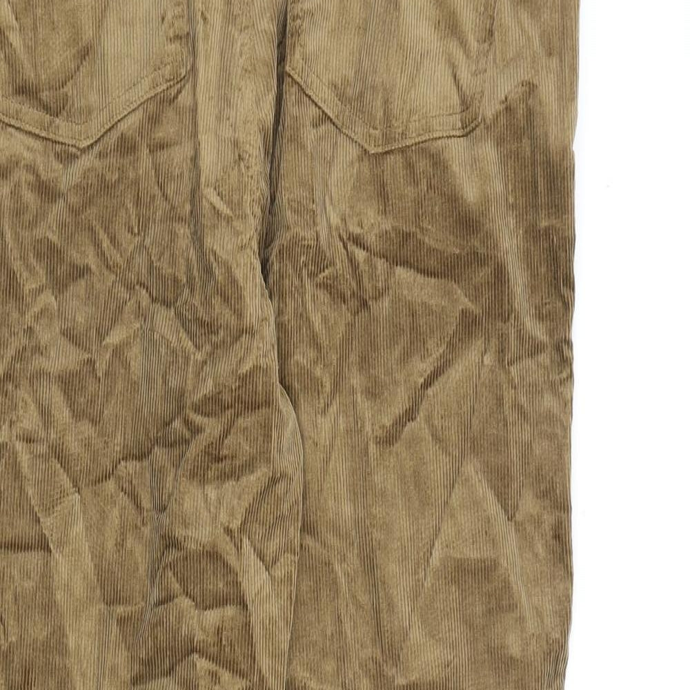 Per Una Womens Brown Cotton Trousers Size 28 in L28 in Regular Zip