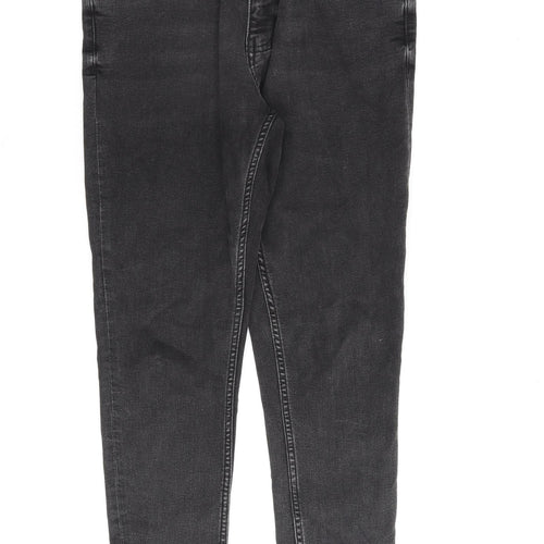 Marks and Spencer Womens Grey Cotton Skinny Jeans Size 10 L28 in Regular Zip