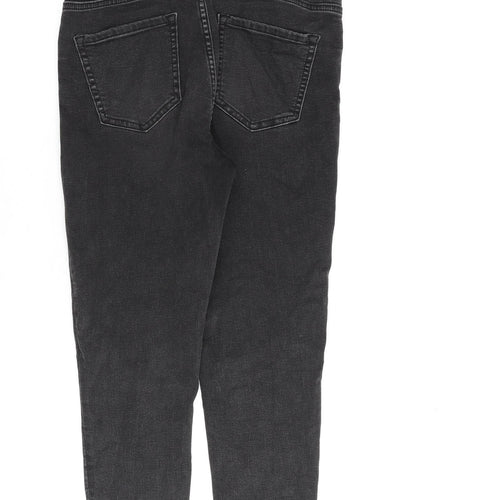 Marks and Spencer Womens Grey Cotton Skinny Jeans Size 10 L28 in Regular Zip