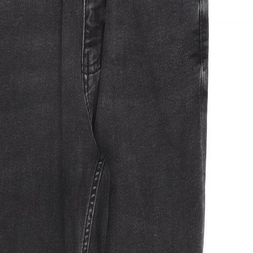 Marks and Spencer Womens Grey Cotton Skinny Jeans Size 10 L28 in Regular Zip
