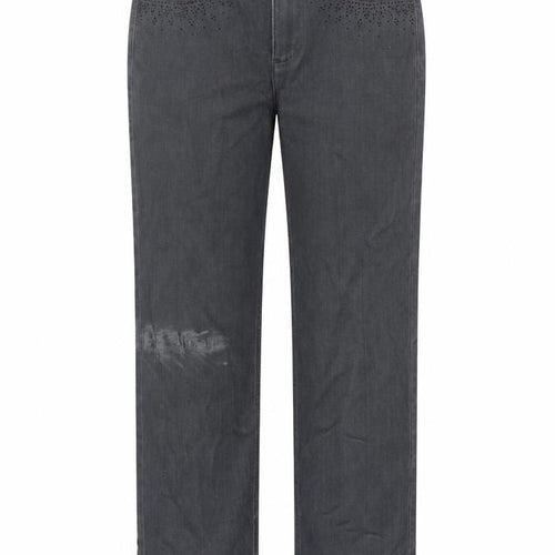Marks and Spencer Womens Grey Cotton Straight Jeans Size 12 L28.5 in Regular Zip