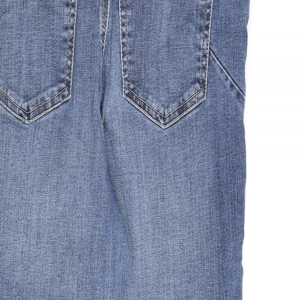 Monsoon Womens Blue Cotton Straight Jeans Size 12 L23 in Regular Zip