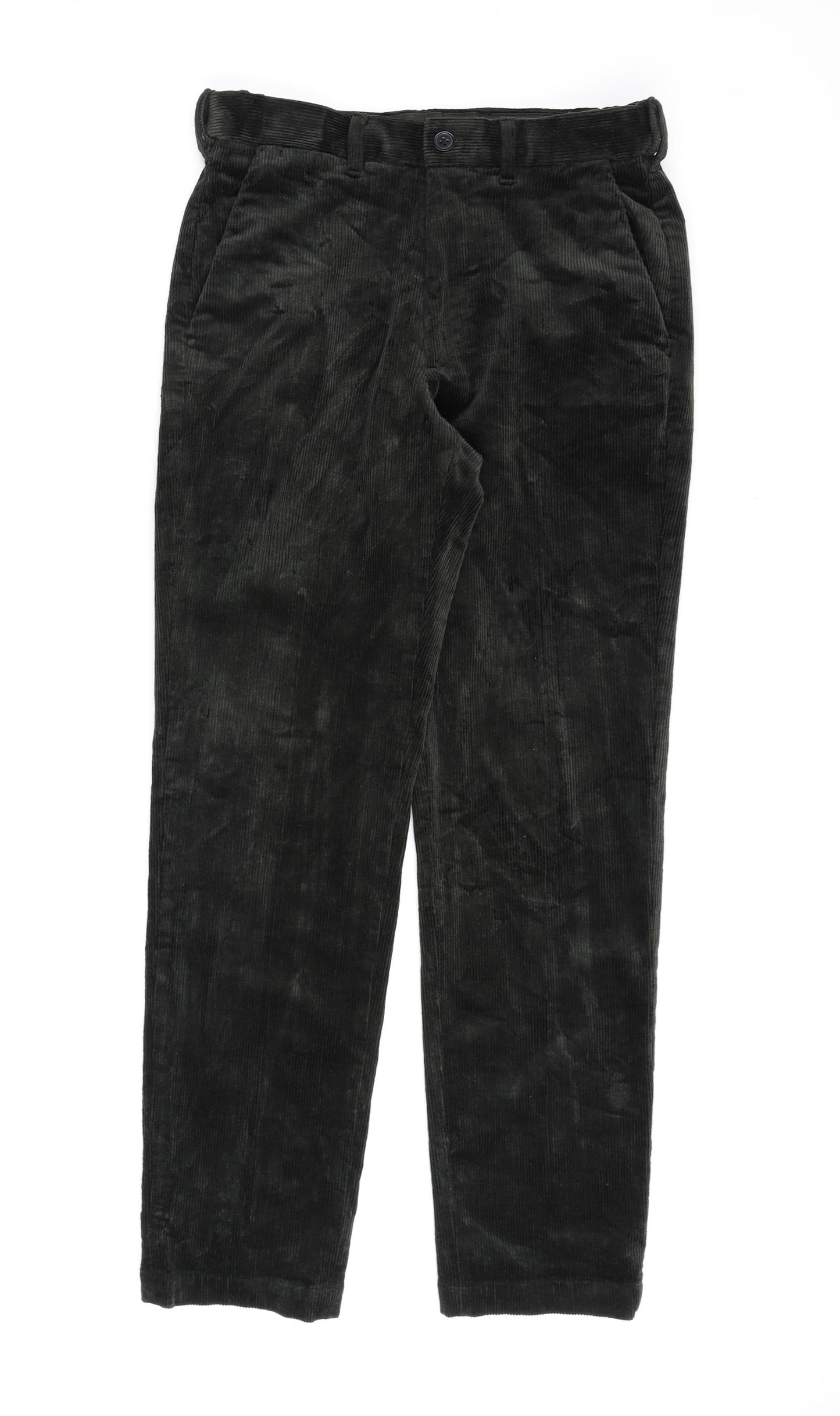 Marks and Spencer Mens Green Cotton Sweatpants Trousers Size 30 in L31 in Regular Zip
