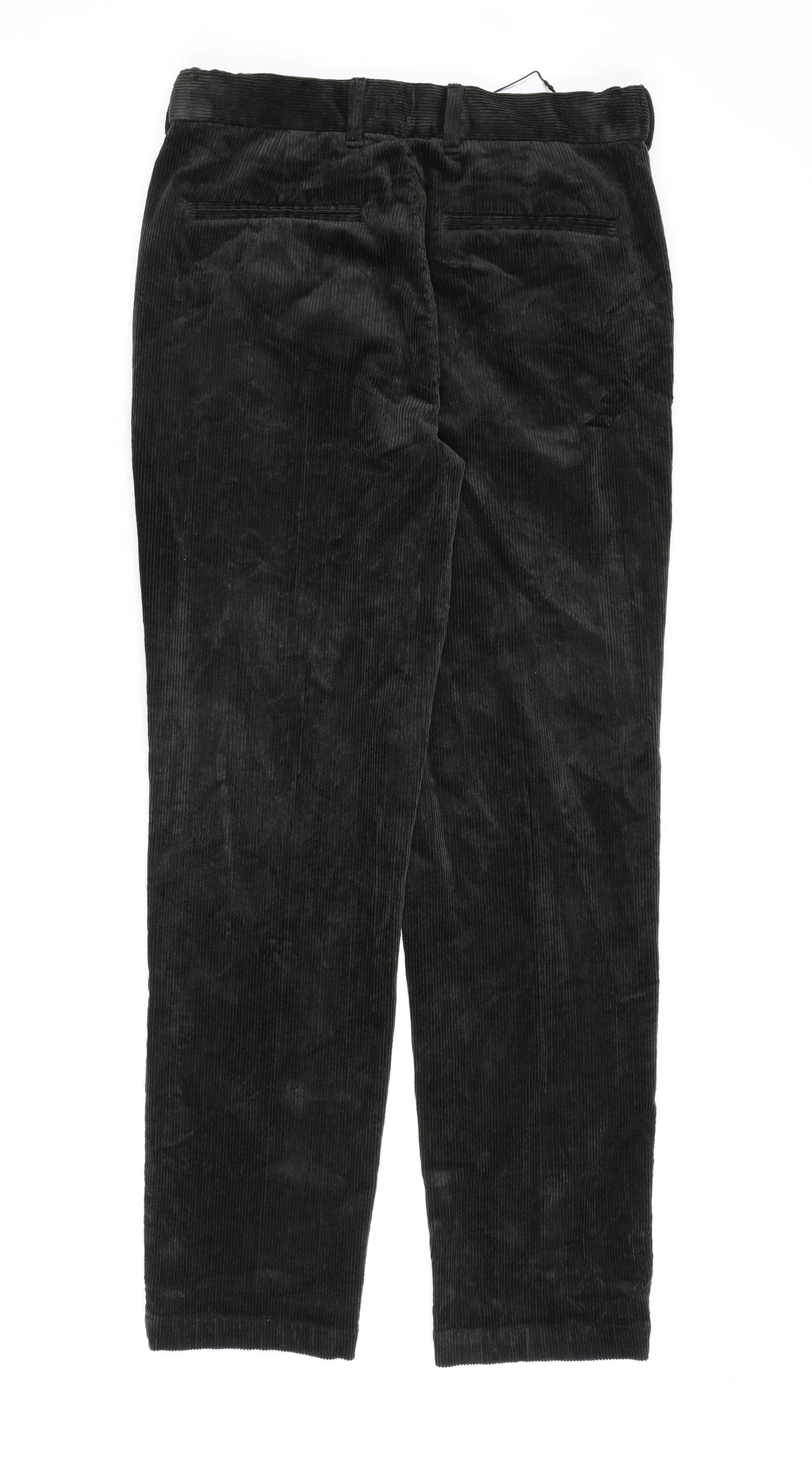 Marks and Spencer Mens Green Cotton Sweatpants Trousers Size 30 in L31 in Regular Zip