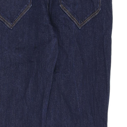 Marks and Spencer Mens Blue Cotton Straight Jeans Size 32 in L31 in Slim Zip