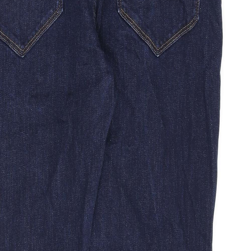 Marks and Spencer Mens Blue Cotton Straight Jeans Size 32 in L31 in Slim Zip