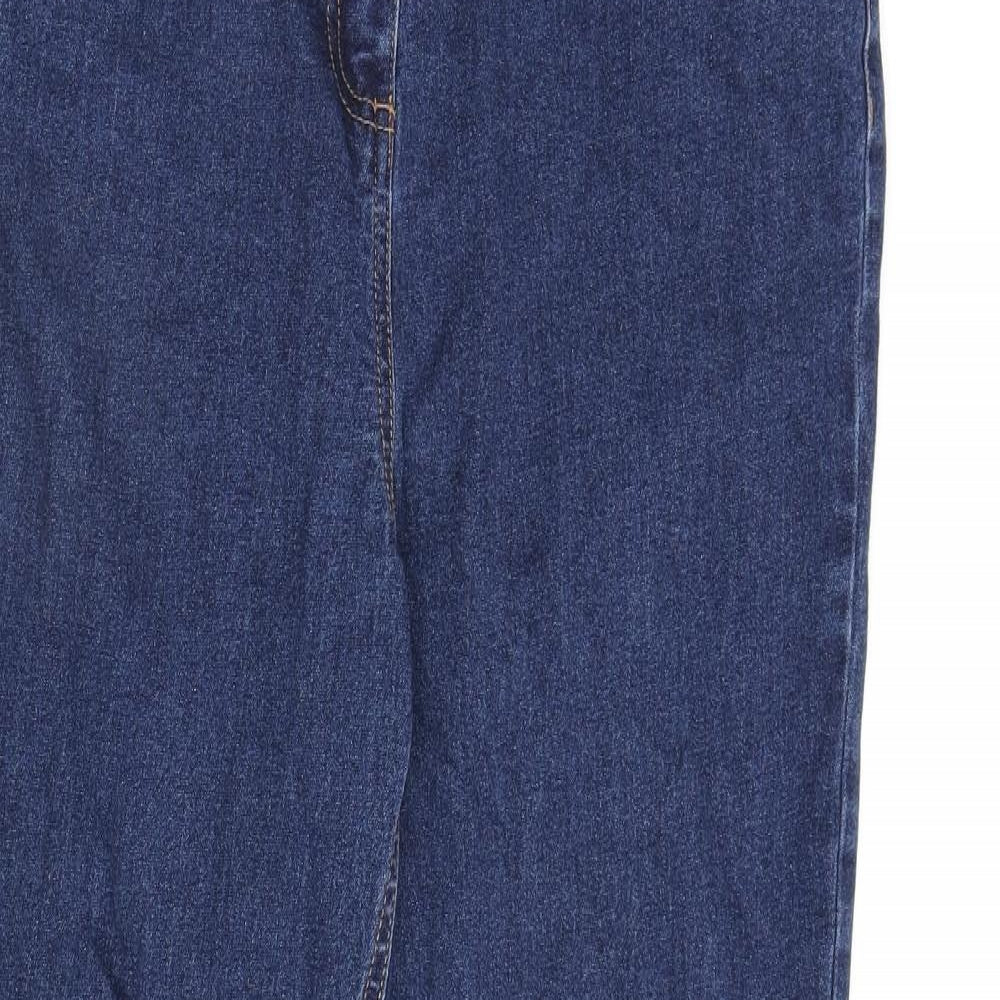 Papaya Womens Blue Cotton Bootcut Jeans Size 12 L29 in Regular Zip