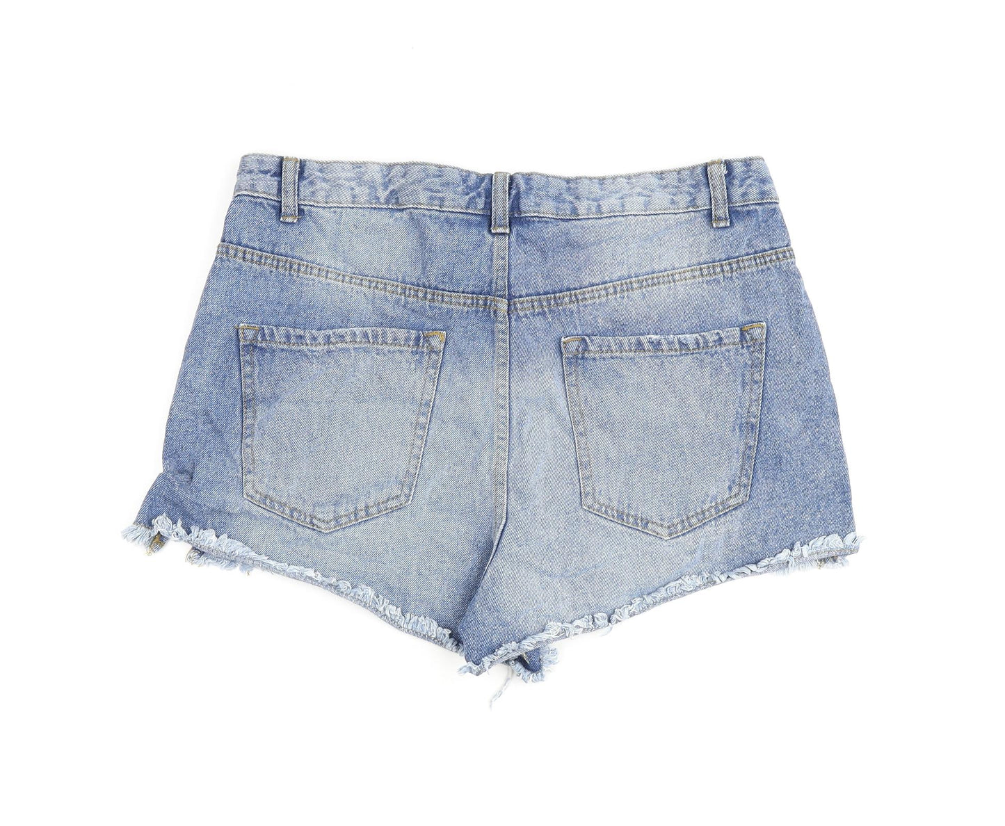 Pep&Co Womens Blue 100% Cotton Cut-Off Shorts Size 16 L3 in Regular Zip