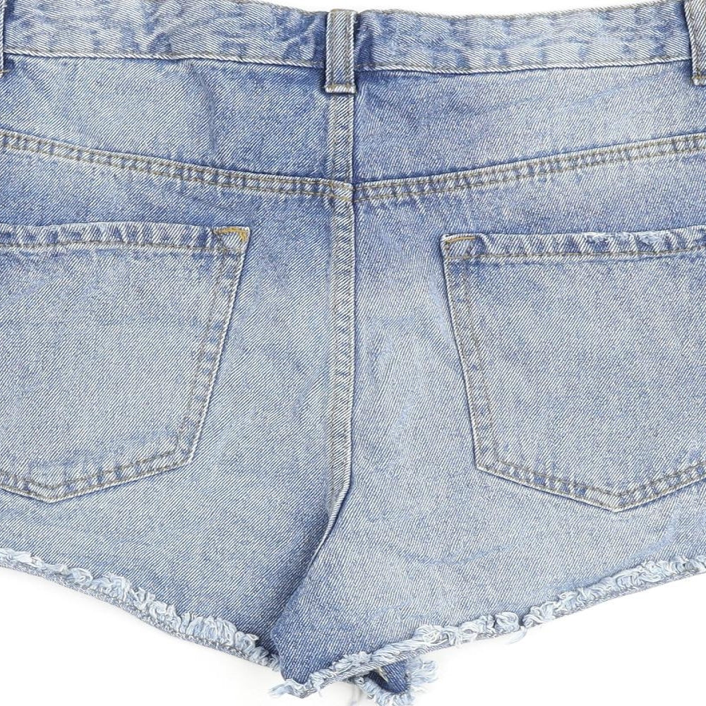 Pep&Co Womens Blue 100% Cotton Cut-Off Shorts Size 16 L3 in Regular Zip