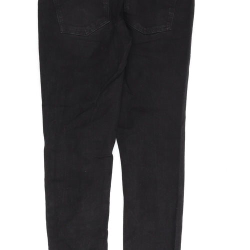 Pull&Bear Womens Black Cotton Straight Jeans Size 8 L28 in Regular Zip