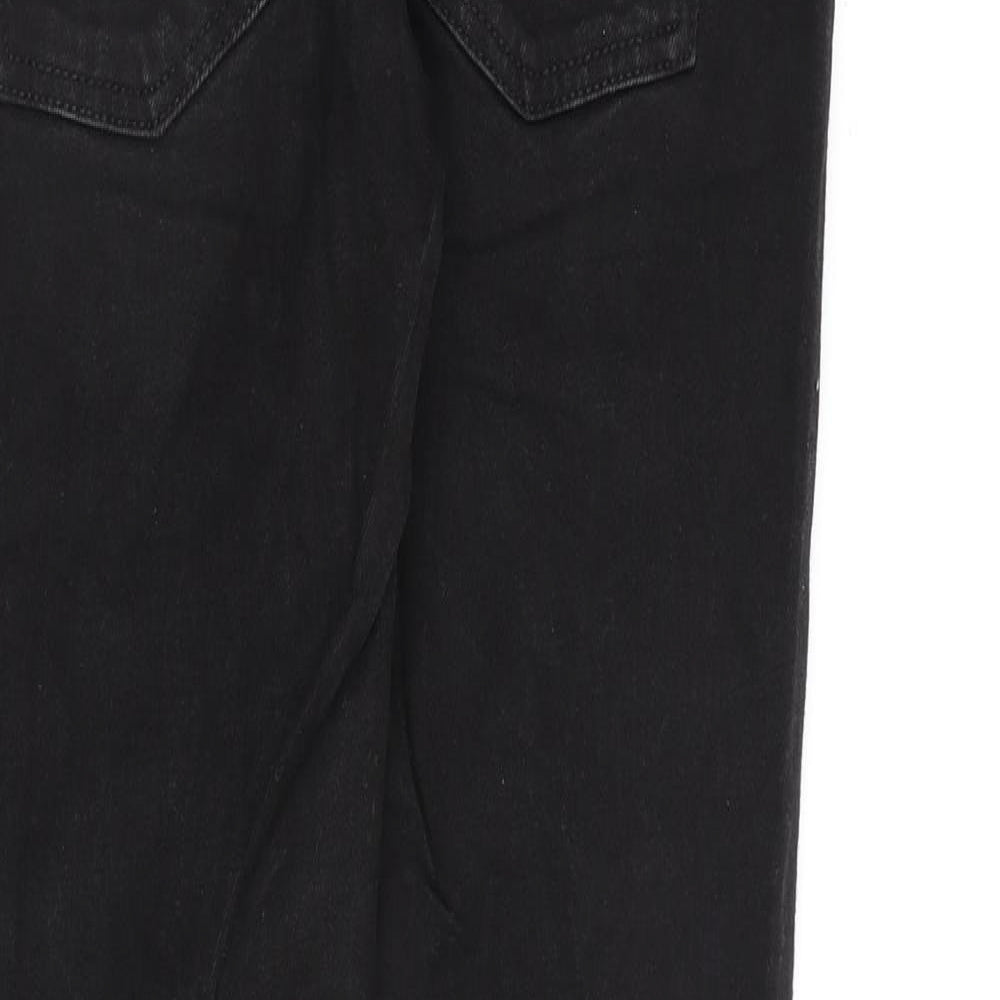 Pull&Bear Womens Black Cotton Straight Jeans Size 8 L28 in Regular Zip