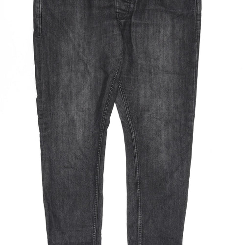 Denim & Co. Mens Grey Cotton Skinny Jeans Size 36 in L30 in Extra-Slim Zip