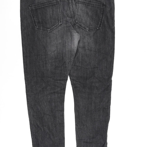 Denim & Co. Mens Grey Cotton Skinny Jeans Size 36 in L30 in Extra-Slim Zip