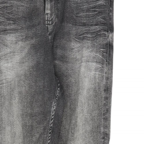 Marks and Spencer Womens Grey Cotton Skinny Jeans Size 10 L28 in Regular Zip