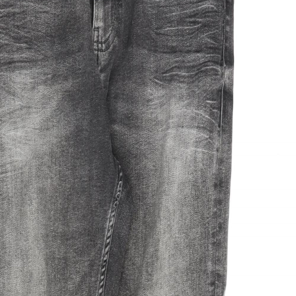 Marks and Spencer Womens Grey Cotton Skinny Jeans Size 10 L28 in Regular Zip