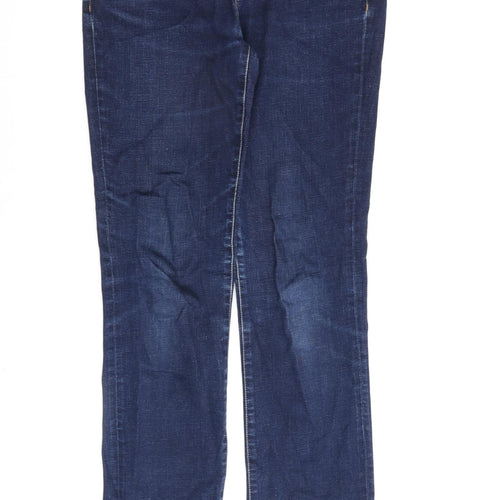 United Colors of Benetton Womens Blue Cotton Straight Jeans Size 29 in L29 in Regular Zip